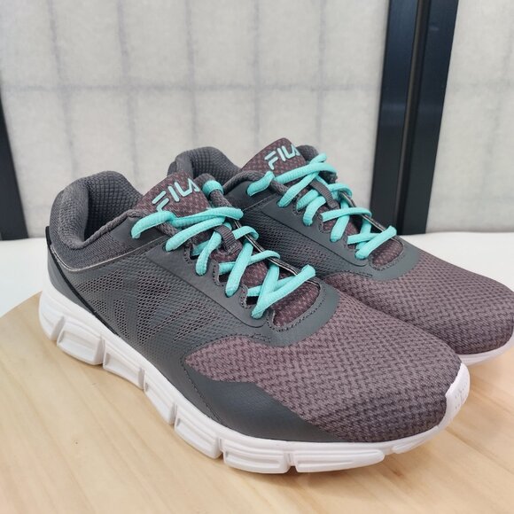 Fila Gray & Teal Comfort Running Athletic Sneakers Shoes Women US 8.5 - Picture 2 of 14